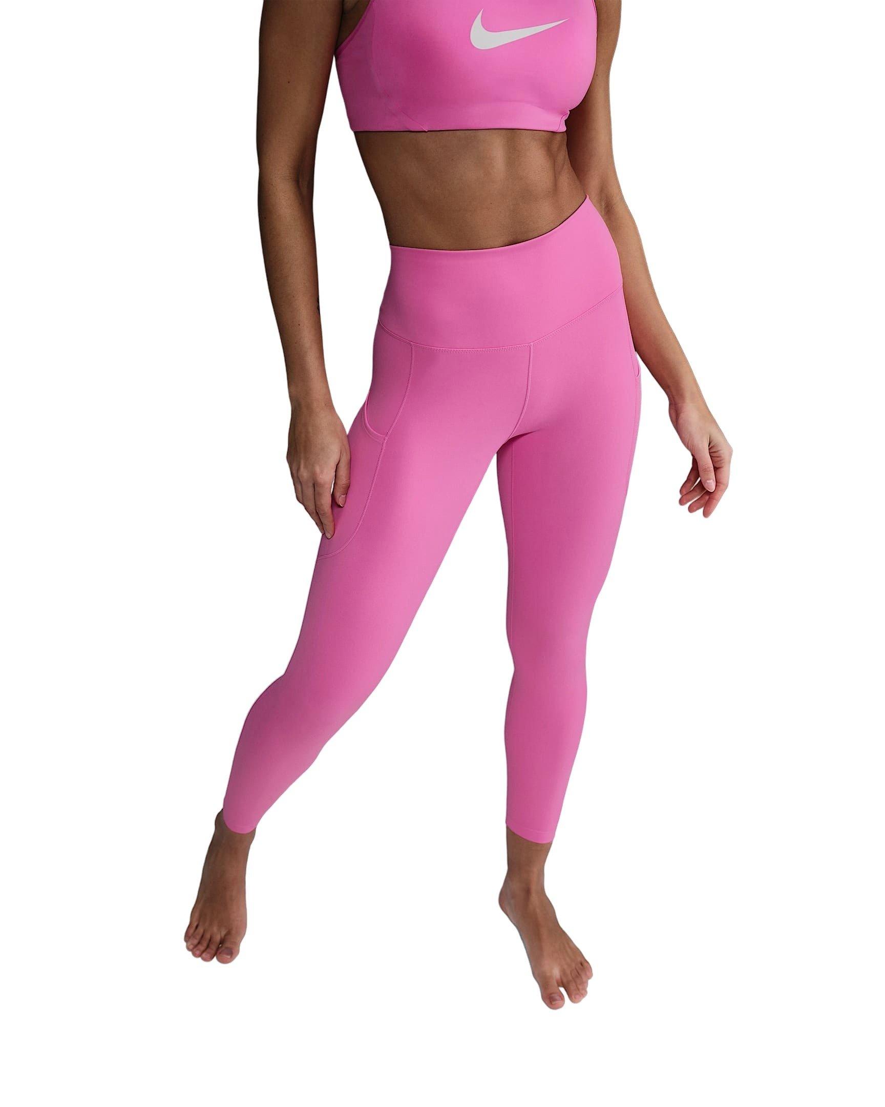 Nike Women's One High-Waisted 7/8 Leggings with Pockets - Playful Pink - PINK